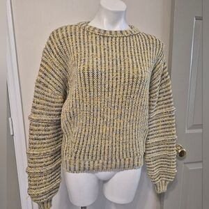 Maje Marled Multicolored Chunky Oversized Ribbed Knit Sweater(Small)